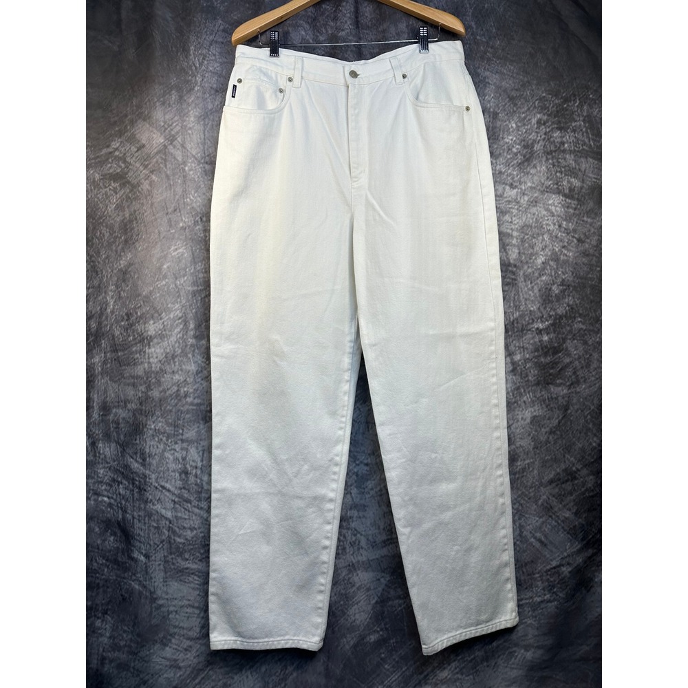 Lauren Ralph Lauren Jeans Women 16 White High Rise Straight Leg 100% Cotton